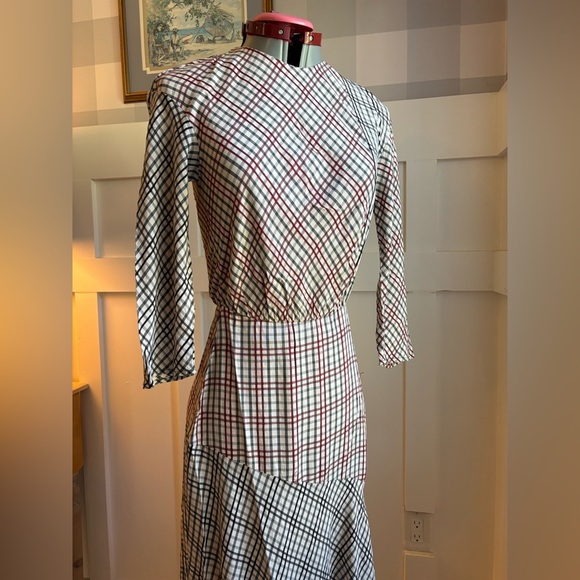 Zara Checkered Midi Dress in Red and Black Size XS - Picture 6 of 9